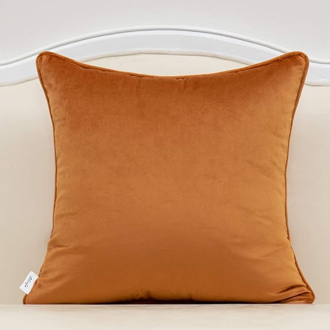 Alerfa 18 x 18 Inch Square Leaf Pillow Embroidery Cut Velvet Cushion Case - Image 2