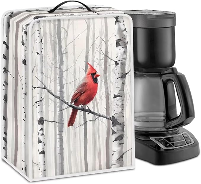 Christmas Cardinal Coffee Maker Cover by Unknown