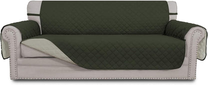 easy-going reversible couch cover, 3 cushion sofa, army, main product view