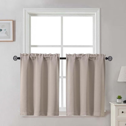 Gwine Stone Blackout Curtains 30 Inch Length, Short Kitchen Curtains by Gwine