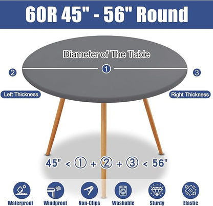 Round Spandex Tablecloth, Elastic Fitted Waterproof Tablecloths - Image 8