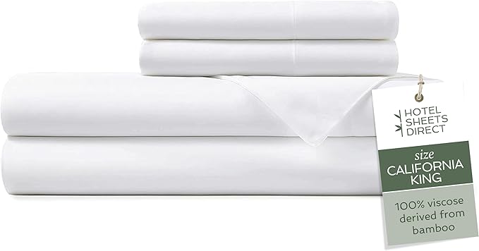 Hotel Sheets Direct 4 Piece Bed Sheet Set California King Size, 100% Viscose by HOTELSHEETSDIRECT
