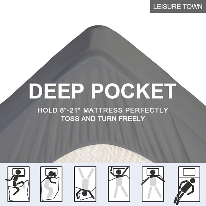 LEISURE TOWN Full Mattress Pad Fitted Quilted Cotton Mattress Cover Cooling - Image 4