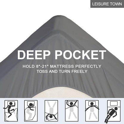 LEISURE TOWN King Mattress Pad Fitted Quilted Cotton Mattress Cover Cooling - Image 5