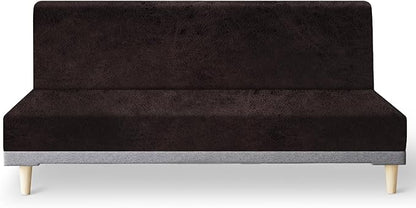 molasofa Leather Like Stretch Futon Slipcover Armless Futon Bed Sofa Cover by Molasofa