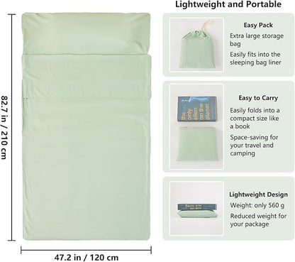 Sleeping Bag Liner Camping Adult Sleep Sack Lightweight Travel Sheet - Image 2
