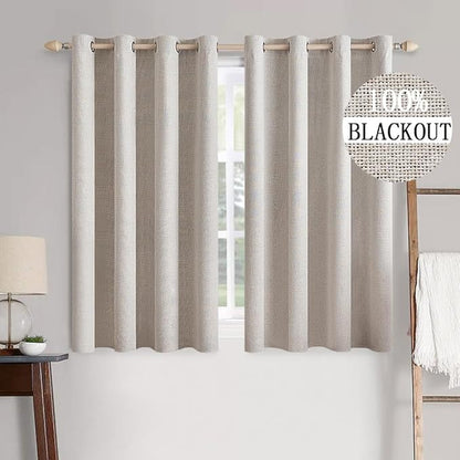 MIULEE 100% Blackout Linen Textured Curtains by MIULEE