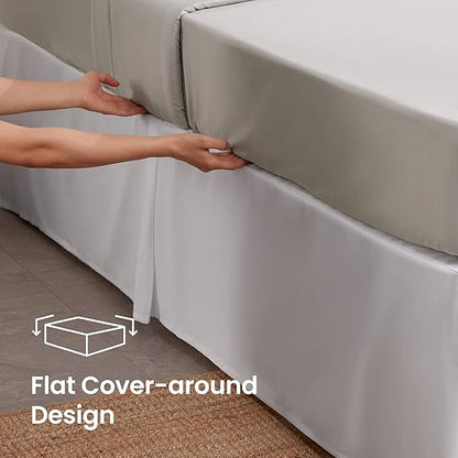 Queen Size Bed Skirt 600 TC Egyptian Cotton 18 Inch Drop Easy Fit - Image 3
