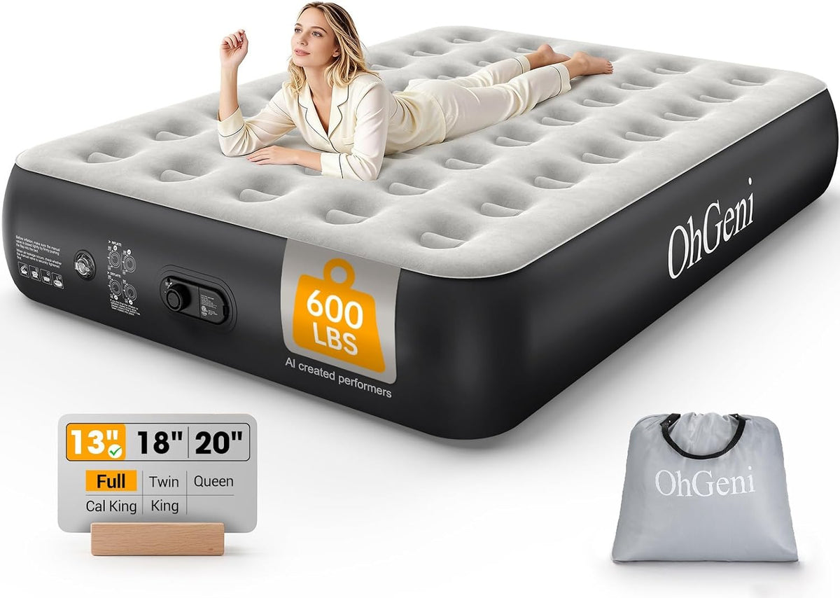 ohgeni 13" raised air mattress full with built, main product view