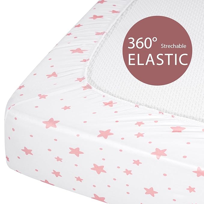 Baby Bassinet Sheets Girl Boy, Fitted Bassinet Sheet Set 3 Pack Bassinet - Image 7