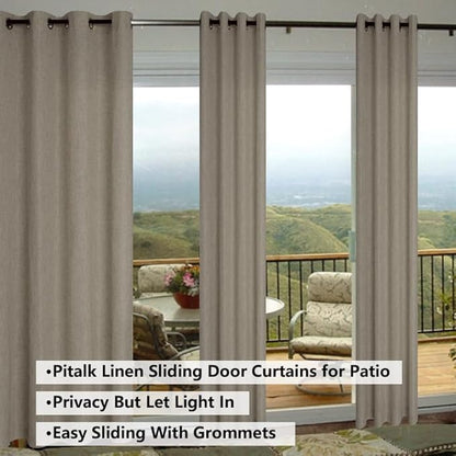 Pitalk Dark Taupe Linen Curtains - Image 5