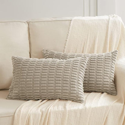 Fancy Homi 4 Packs Taupe Decorative Throw Pillow Covers 12x20 Inch - Image 6
