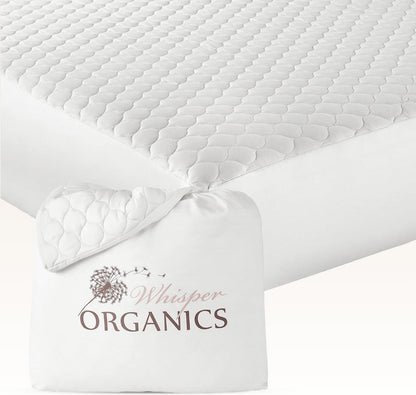 whisper organics 100% cotton organic quilted mattress pad, main product view