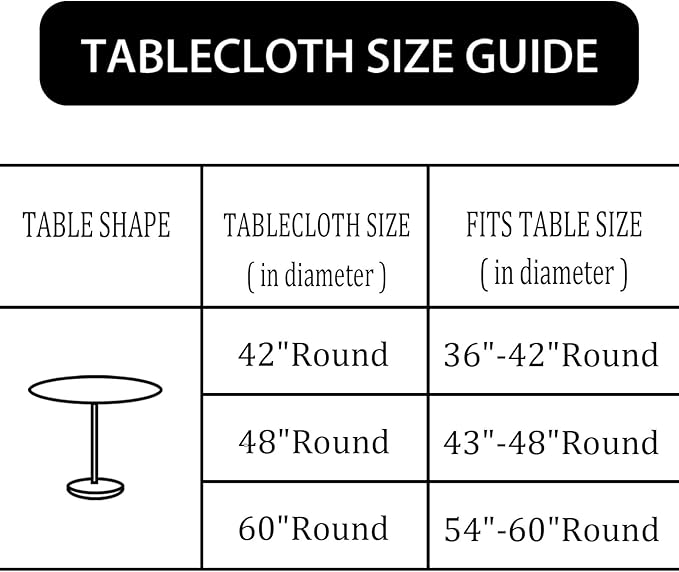 Fitted Round Tablecloth with Elastic Edge – Washable, Wrinkle-Free Table Cover - Image 5