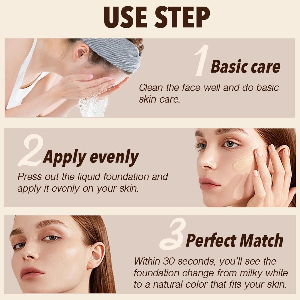 Foundation 4 in 1 - Color Changing Foundation, Medium Spectrum, Hypoallergeni...