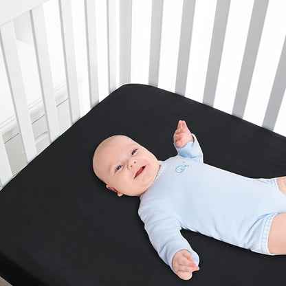 Waterproof Crib Sheets for Boys 2 Pack, Fitted Baby Crib Sheet Neutral 52" x - Image 7