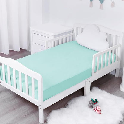 Waterproof Crib Sheets for Boys 2 Pack, Fitted Baby Crib Sheet Neutral 52" x - Image 6