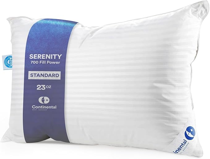 Continental Bedding Luxury Down Pillow Standard Size Pack of 1 by ContinentalBedding