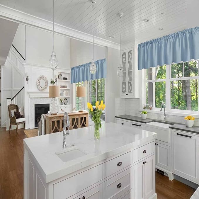 Extra Wide Valance for Window Toppers for Living Room Bedroom Kitchen Rod - Image 2