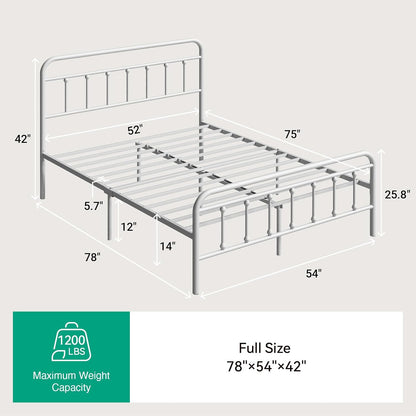 novilla metal full size bed frame - modern shown in use