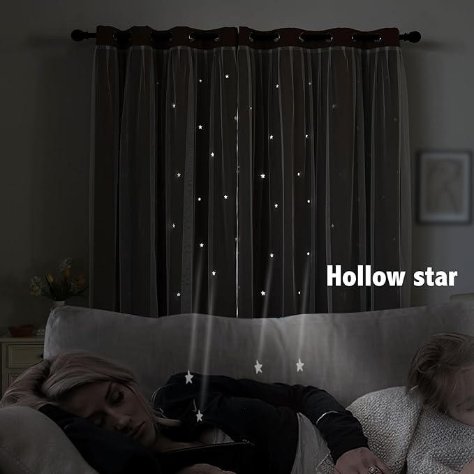 indistar Star Cutout Kids Window Blackout Curtains - Image 3