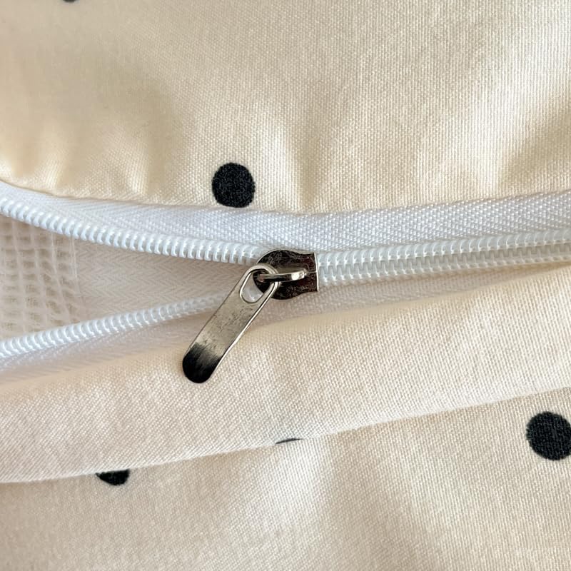 INFLAG Ruffle Duvet Cover 100% Washed Cotton Vintage Bow Duvet Cover with Zipper Ties, Soft Farmhouse Flower Bedding Set (02,Full/Queen 80"x90")