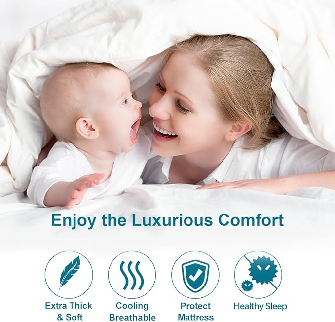 CHOKIT Full Mattress Topper, Extra Thick Pillow Top Mattress Pad - Image 4