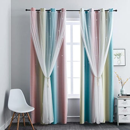 FANLI Ombre Rainbow Blackout Curtains - Image 5