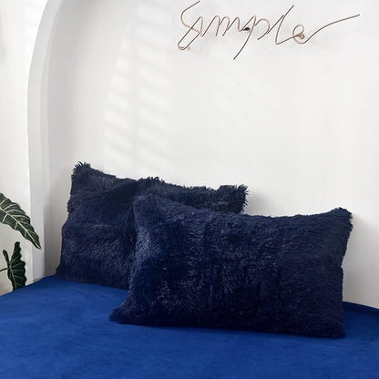 MorroMorn Decorative Pillows Covers, 2 Packs Faux Fur Pillow Cases Standard Size by MorroMorn