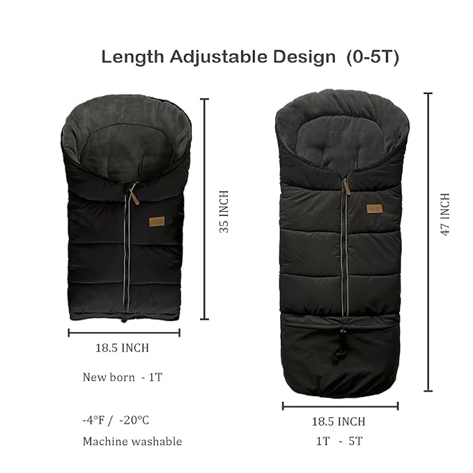 Length Ajustable Waterproof Stroller Winter Cover - Image 7