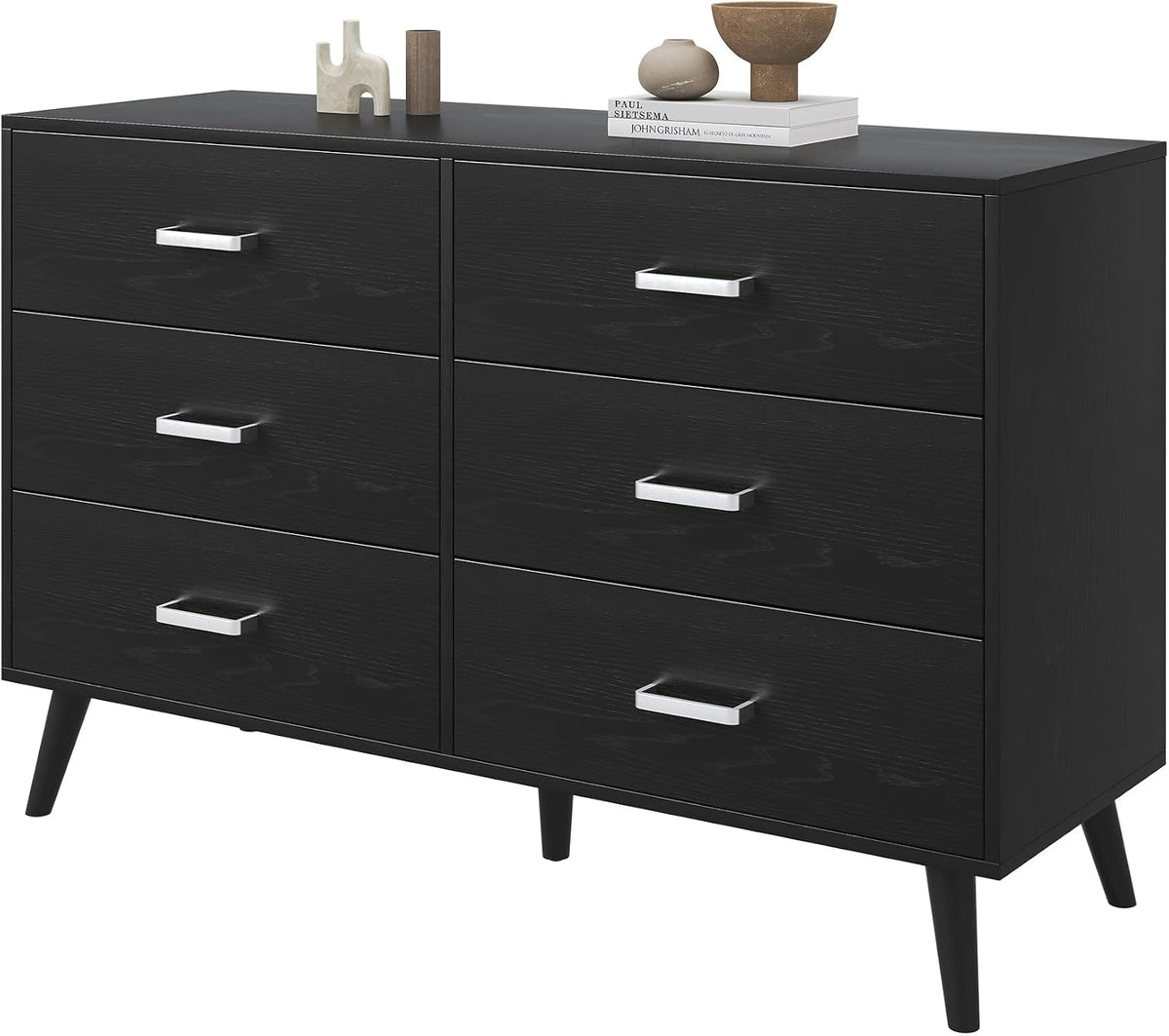 bigbiglife wood dresser for bedroom, 6 drawer dresser, side view