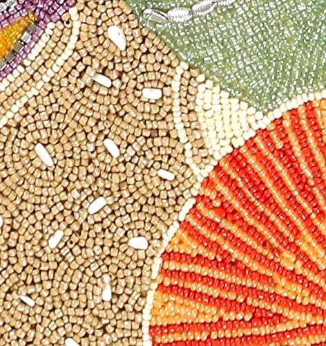 Lightnpro Seashell Hand Beaded Needlework Decorative Orange Blue Table Runner for Christmas Easter Fall Harvest Halloween Thanksgiving - A Beautiful Complement to Your Table Décor - 13x36 Inch