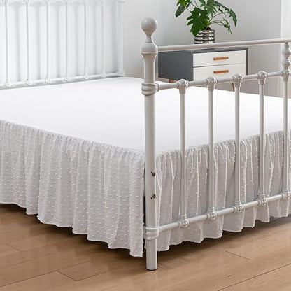 Tufted Dot Bed Skirt Queen Size Ruffled Bed Skirt by TSUTOMI