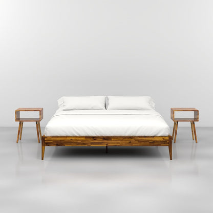 bme dinkee king bed frame wood 15 inch showing dimensions