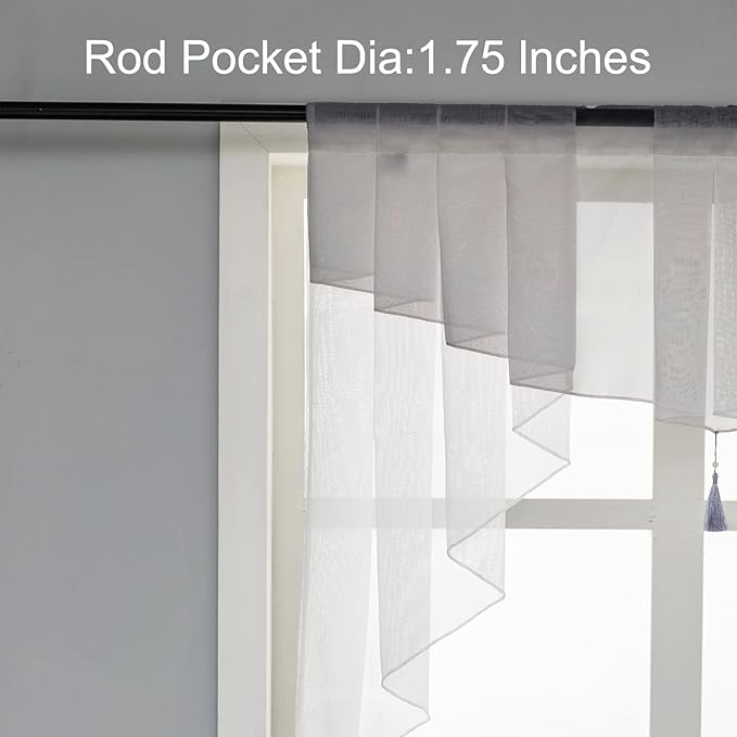 Swag Sheer Valance Curtains for Living Room, Valance for Farmhouse Windows - Image 4