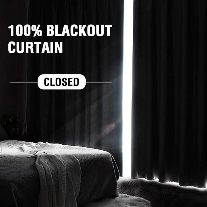 H.VERSAILTEX Linen Look 100% Blackout Curtains 63 Inches Long - Image 2