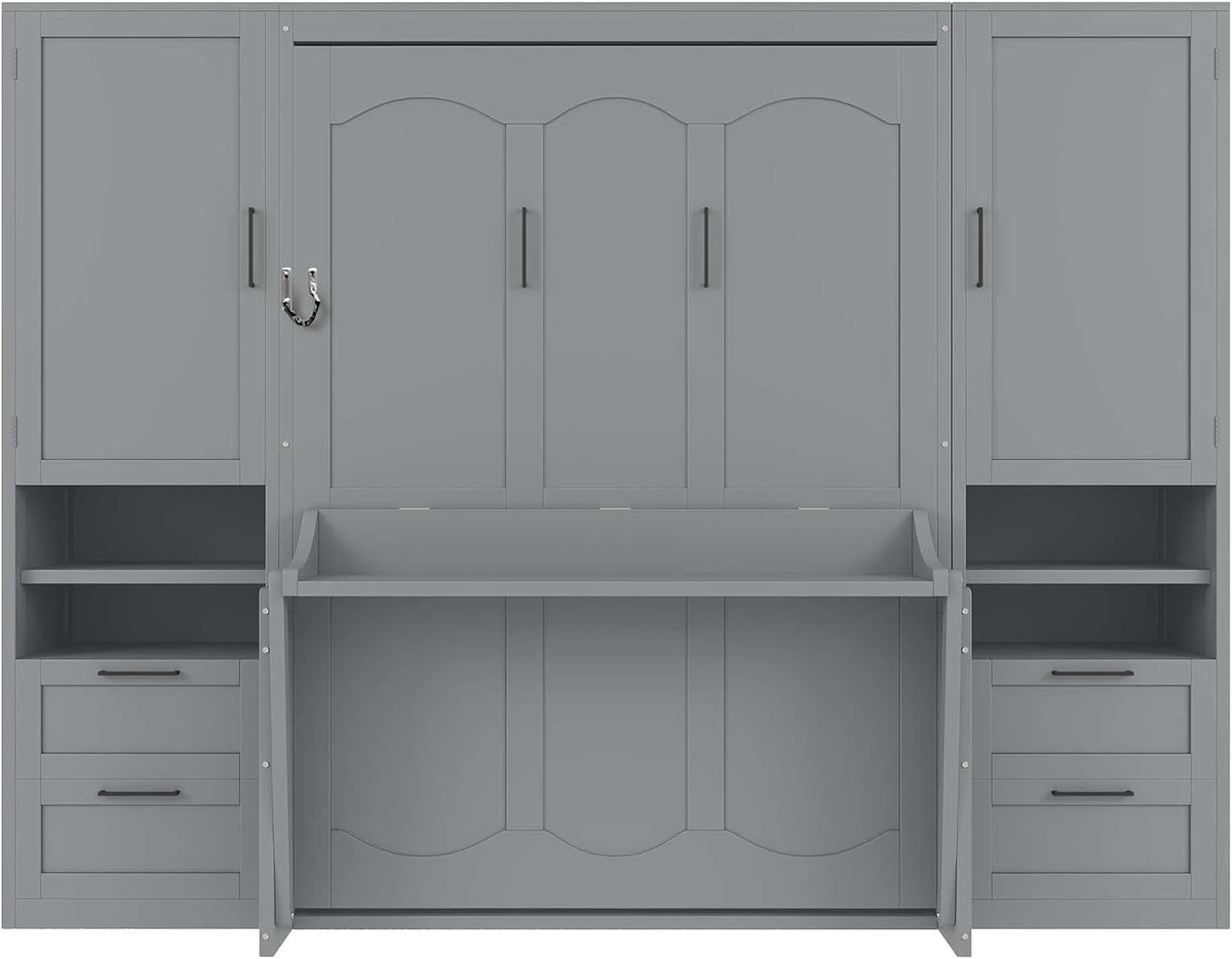 merax full size murphy bed with desk, closet, package contents