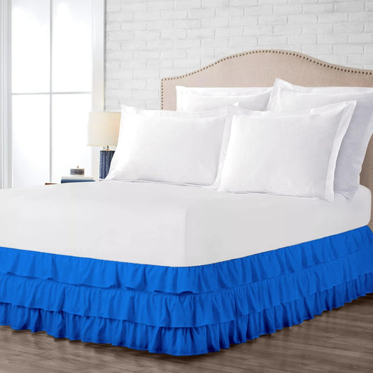 Multi-Ruffle Bed Skirt, Soft Multi Ruffle Bed Skirt Elastic Dust Ruffles