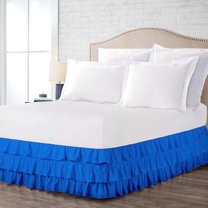 Multi-Ruffle Bed Skirt, Soft Multi Elastic Dust Ruffles - Image 3