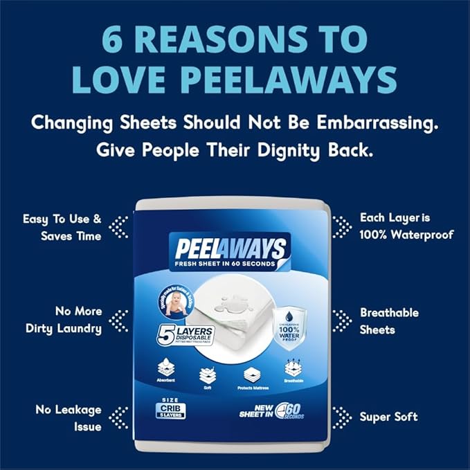 PEELAWAYS Crib-A-Peel Disposable Waterproof Crib Sheets - Image 4