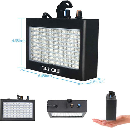 Halloween Strobe Light, JLPOW Ultra Bright RGB LED Strobe Lights (Metal Case), Sound Activated and Remote Control, Speed Adjustable Mini Flash Stage Lighting, Best for DJ Party Bar Show Disco Dance