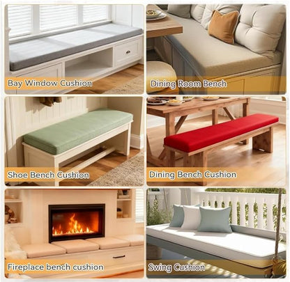 Custom Size Bench Cushions Indoor Outdoor Patio Furniture, Chenille Velvet - Image 3
