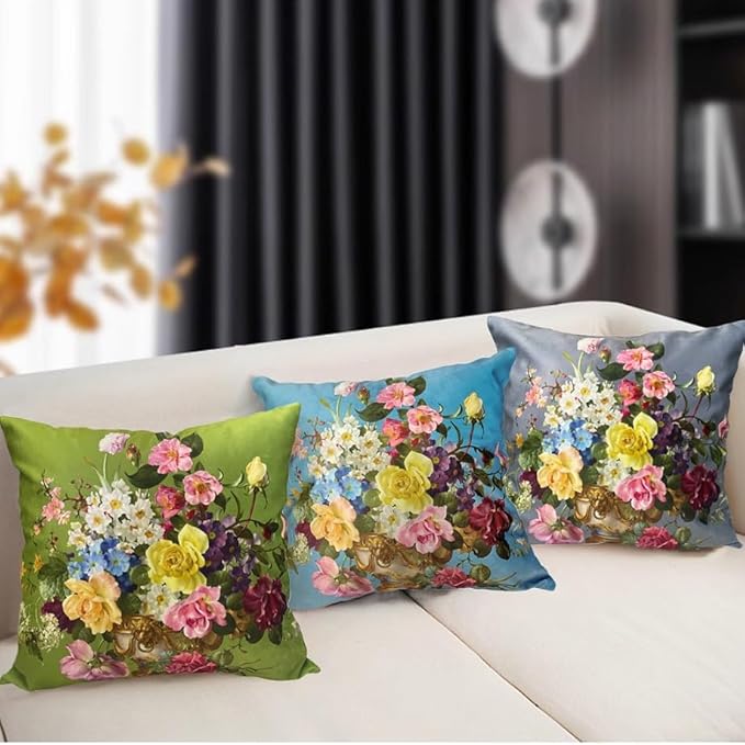 Elegant Velvet Floral Throw Pillow Cover Double Sides Handmake Flower - Image 7