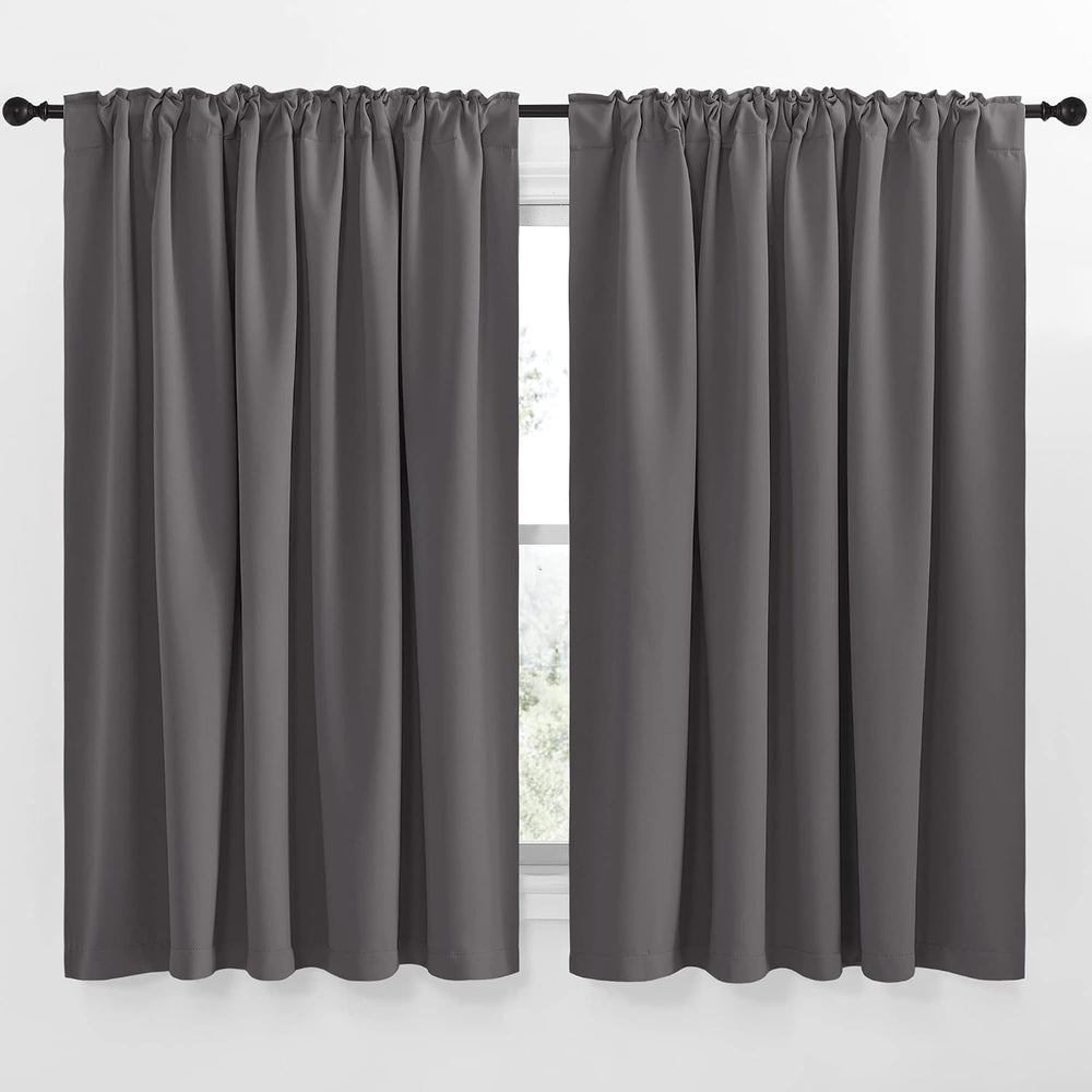 NICETOWN Blackout Curtain Panels Window Draperies - (Grey Color) 70x63 inch, ...