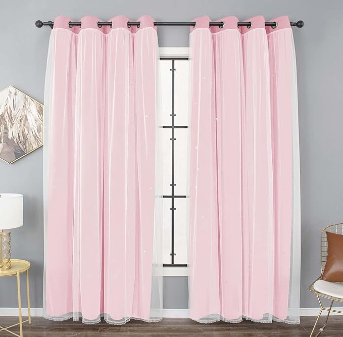 Kinryb Princess Curtains for Girls Bedroom - Image 7