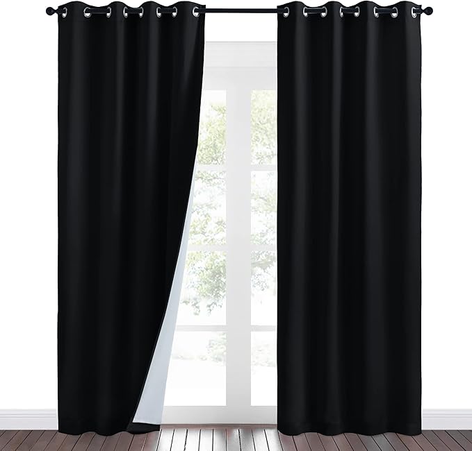 NICETOWN Sound Barrier 100% Blackout Divider Curtains 108", Airborne Particles by NICETOWN