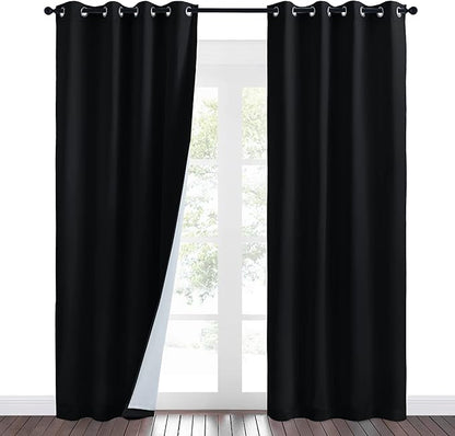 NICETOWN Sound Barrier 100% Blackout Divider Curtains 108", Airborne Particles by NICETOWN