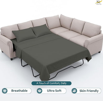 Luxury Queen Sleeper Sofa Bed Sheet Set, 100% Egyptian Cotton, 338 Thread Count - Image 3