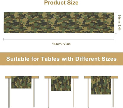 Camo Table Runner, Military Camouflage Coast Guard Force Soldier Hunting Themed - Image 7