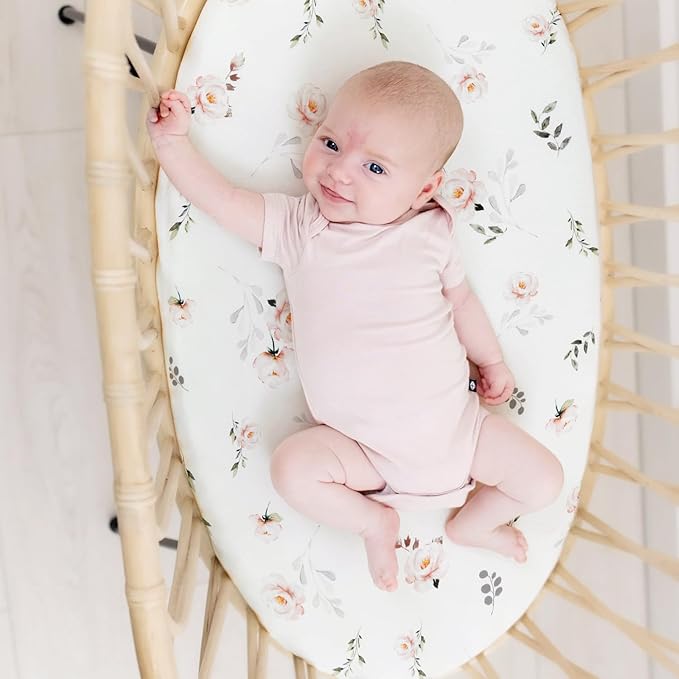 GRSSDER Ultra Soft Bassinet Sheets 2 Pack, Stretchy Breathable Knit Bassinet - Image 3